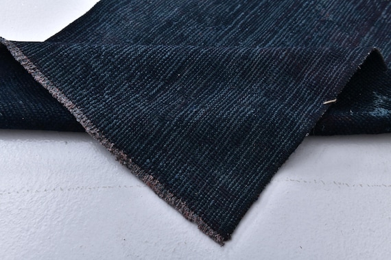 2x4 Vintage Small Rug, Neutral Rug, Navy Blue Color Rug 2x4, Doormat Rug, Handmade Wool Rug, 2x4 Area Rug, Navy Blue Color Rug