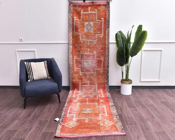 3x12 Vintage Handmade Oriental Wool Runner Rug, Rug For Hallway Kithcen, Outlet