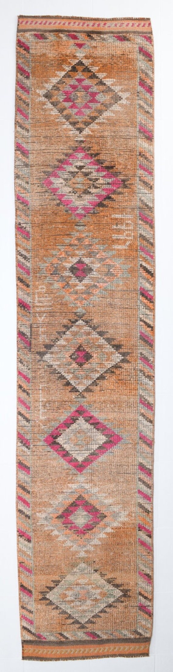 3x12 Rug, 3x12 VINTAGE HERKI RUNNER Rug, 3x12, Herki Runner, Handmade Vintage Rug, 3x12 Runner Rug, Entrway & Runner Rug, Rustic Vintage Rug