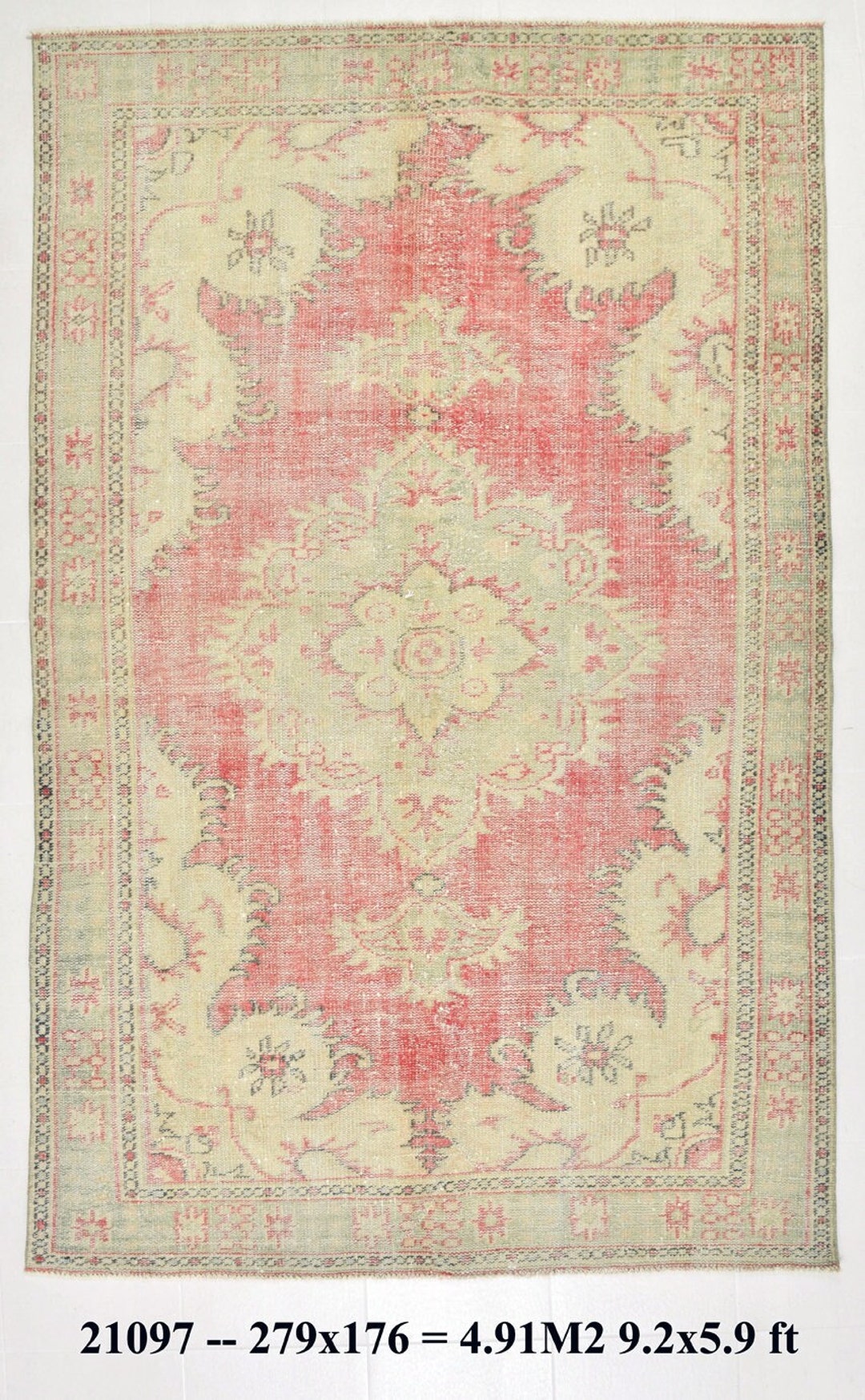 6x9 6x9 PERSİAN VİNTAGE RUG Faded Persian Rug Oushak Etsy
