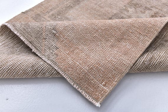 3x9 Peach Brown Faded Oushak Runner Rug, 3x9 Oushak Runner, Oushak Handmade Wool Rug, 3x9 Runner Rug, 3x9 Vintage Runner, Oriental Decor
