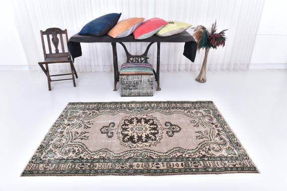 Antique Turkish Vintage Rug 5x9 Persian Oriental Style Area Rug 5x9 Anatolian Rug, Aesthetic Handmade Rug 5x9 Classic Vintage, 5x9 Rugs 55's