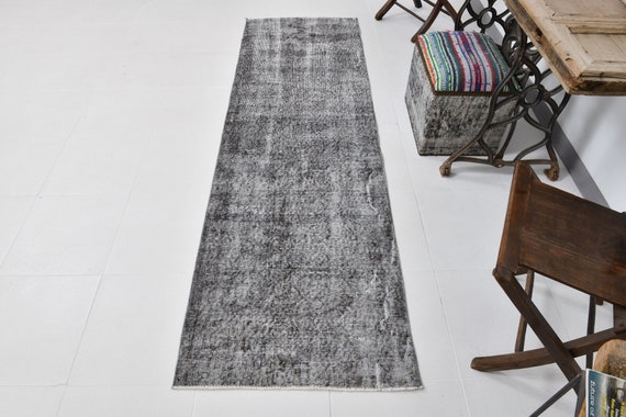 2x8 Runner Rug, 2x8 Vintage Runner, 2x8 Gray & Silver Vintage Runner Rug, 2x8, Wool Handmade Turkey, 2x8 Rug, 2x8 Turkish Runner, Antique