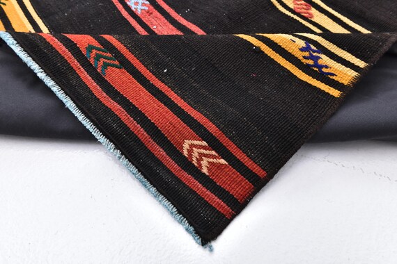 4x6 Vintage Turkish Kilim Rug, Geometric Tribal Kilim Vintage Doormat Rug Shades Of Red Beige Oushak Handmade Wool Carpet, Farmhouse Decor