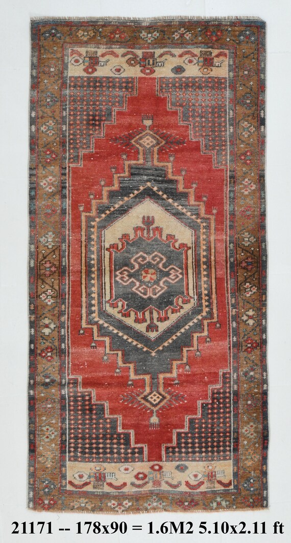 3x6 Rugs, 3x6 Turkish Vintage Rug, 3x6 Area Rug, Turkey Rug,  Handmade Vintage Rug, Neutral Rug, Small Size Rug, 3x6 Vintage Rug, Rugs 3x6