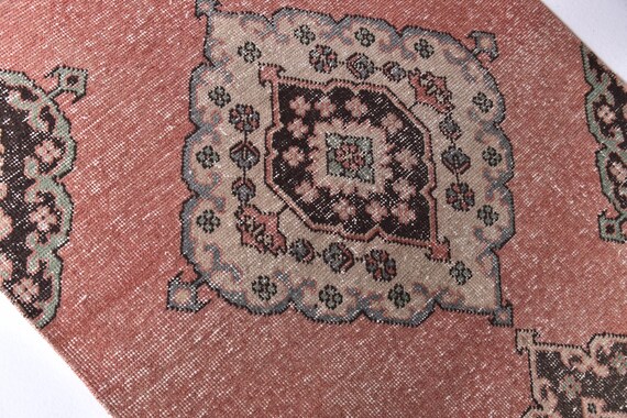 3x13 VİNTAGE TURKİSH RUNNER, 3x13 Terracotta Brown Color Rug, 3x13 Handmade Wool Rug, 3x13 Hallway Runner 3x13 Kitchen Runner Entryway Decor