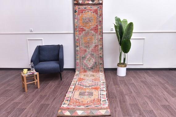 3x12 Vintage Handmade Soft Faded Turkish Runner Rug