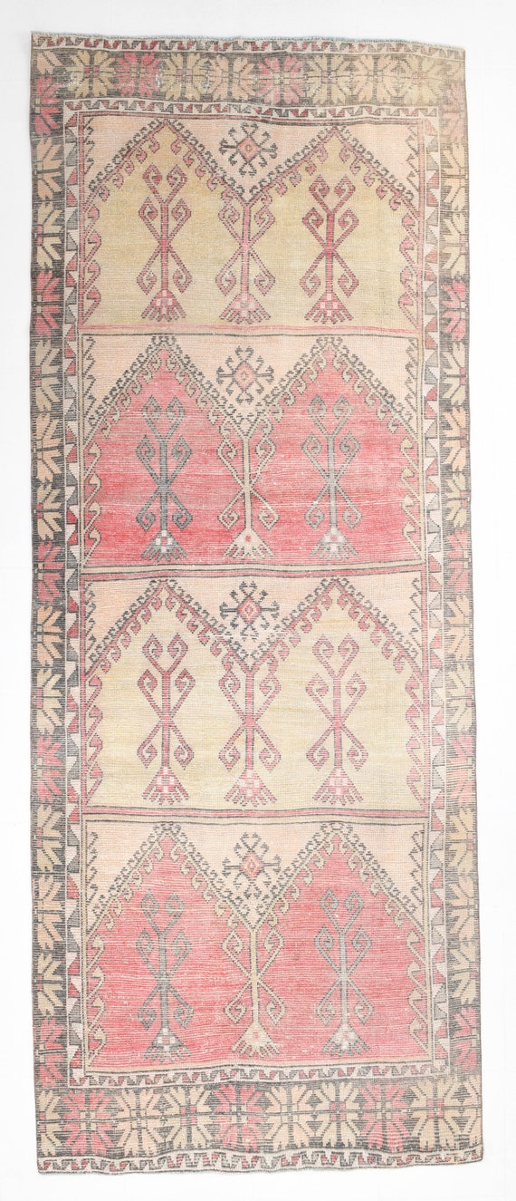 5x10 Rug 5x10 Faded Vintage Persian Rug 5x10 Red Persian Rug 5x10 Area Rug Handmade Wool Rug 5x10 Vintage Rug Faded Red Beige Rug Antique