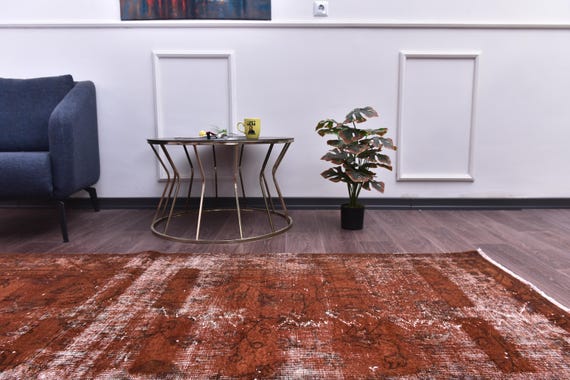 5x9 Vintage Burgundy Distressed Rug, 5x9 Contemporary Area Rug, Bohemian Home Decor, 5x9 Traditional Design, Farmhouse Style Rug, 5x9 Rug