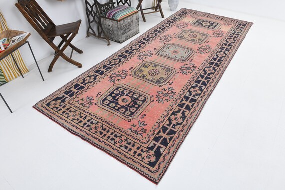 5x11, 5x11 Turkish Runner, Pale Vintage Runner, 5x11 Anatolian Runner, Handmade Oushak Rug, 5x11 Oushak Runner, Turkey Rug, 5x11 Runner Rug