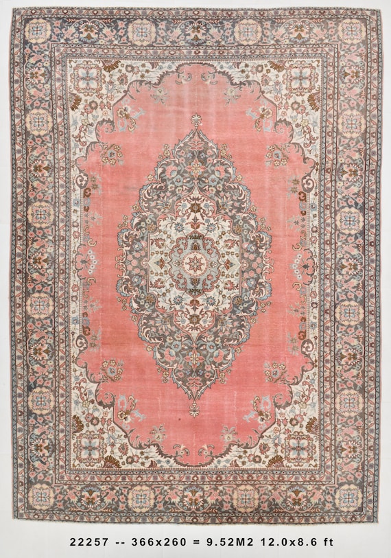 8x12 Area Rug, 8x12 BOTANICAL & FLORAL PERSIAN Rug, Oversize Persian Rug 8x12, Large Area Rug, Wool Handmade Oushak, 8x12 Persian Rug, 58s