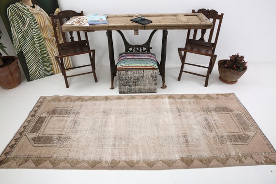 3x8 Distressed Turkish Vintage Wool Rug, 3x8rug, Handmade Rug, 3x8 Area Rug, Turkish Vintage Rug,Bohemian Rug,Farmhouse Decor