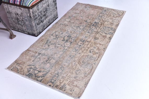 2x5 Turkish Runner, 2x5 VINTAGE TURKISH RUNNER Rug, 2x5, Turkish Runner 2x5, Wool Handwoven Rugs, Beige Tones Runner Rug, Gift Rugs