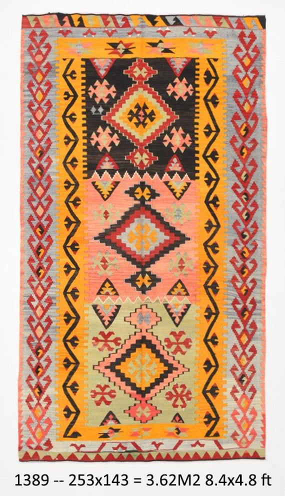 5x8 Turkish Colorful Kilim Rug, 5x8 Vintage Kilim Rug, 5x8 Accent Rug, Handwoven Rug, Traditional Rug, 5x8 Kilim Rug, Tribal Kilim Rug