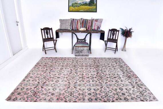 5x8 Area Rug - 5x8 Soft Pastel Turkish Vintage Rug - 5x8 Vintage Rug - Aesthetic Handmade Rug - Washable Area Rug - Vintage Rug 5x8 - 55s
