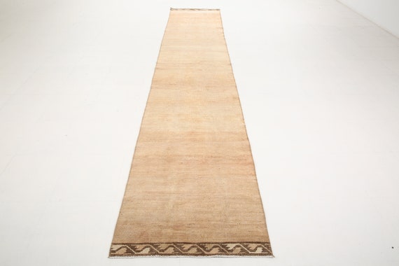 3x14 Turkish Vintage Runner Rug, 3x14 Handmade Oushak Rug Long Runner 3x14 Camel Orange Brown 3x14 Vintage Runner Long Hallway Wide Carpets