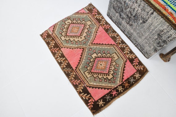 1x2 Rug, 1x2 Turkish Vintage DOOR MAT RUG, 1x2 Vintage Door Mat, 1x2 Area Rug, 1x2 Small Size Rug, Turkey Rug, 1x2 Turkish Rug, Farmhouse