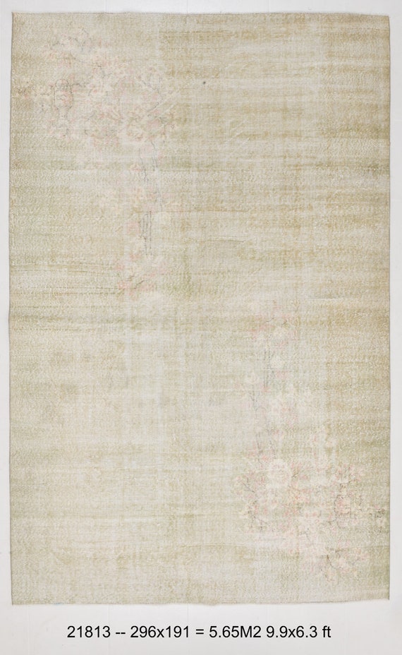 6x10 Rug, Beige & Cream Turkish Rug,6x10 Vintage Turkish Rug,Turkish Rug,Handmade Oushak Rug,6x10 Area Rug,Turkey Rug,Living Room Carpets