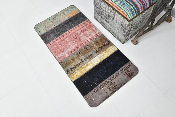2x3 Pink Turkish Vintage Rug,2x3 Vintage Door Mat Rug, 2x3 Door Mat Rug, Out Door Rug, Shabby Chic Rug, Soft Pink Rug, Turkey Rug