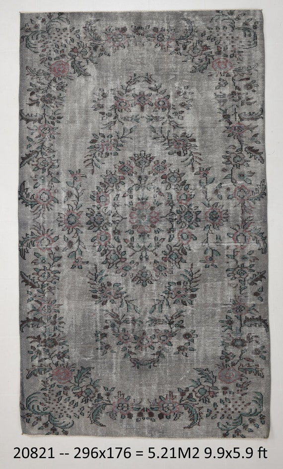 6x10 Area Rug, 6x10 Turkish Rug, 6x10 VİNTAGE TURKİSH RUG, 6x10, Handmade Turkey Rug, Gray Turkish Rug, Oversize Rug, Large Area Rug, Carpet