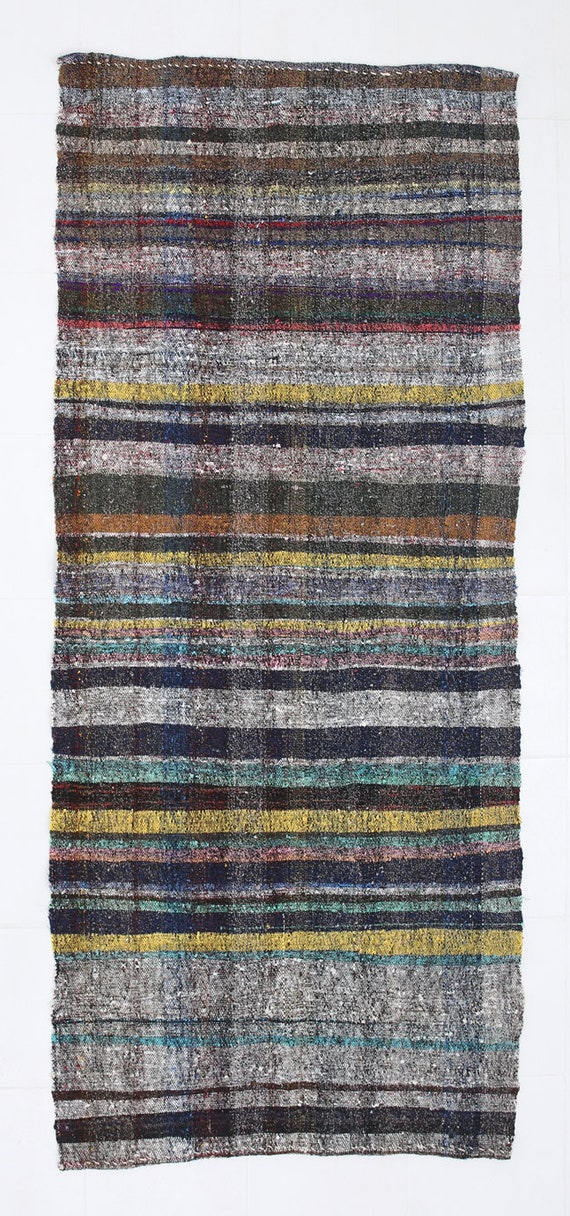 4x9 Runner Rug, 4x9 TURKISH VINTAGE KILIM Rug, 4x9 Kilim Runner, Wool Handmade Oushak, 4x9 Rugs, Turkish Vintage Runner, Rug For Hallway