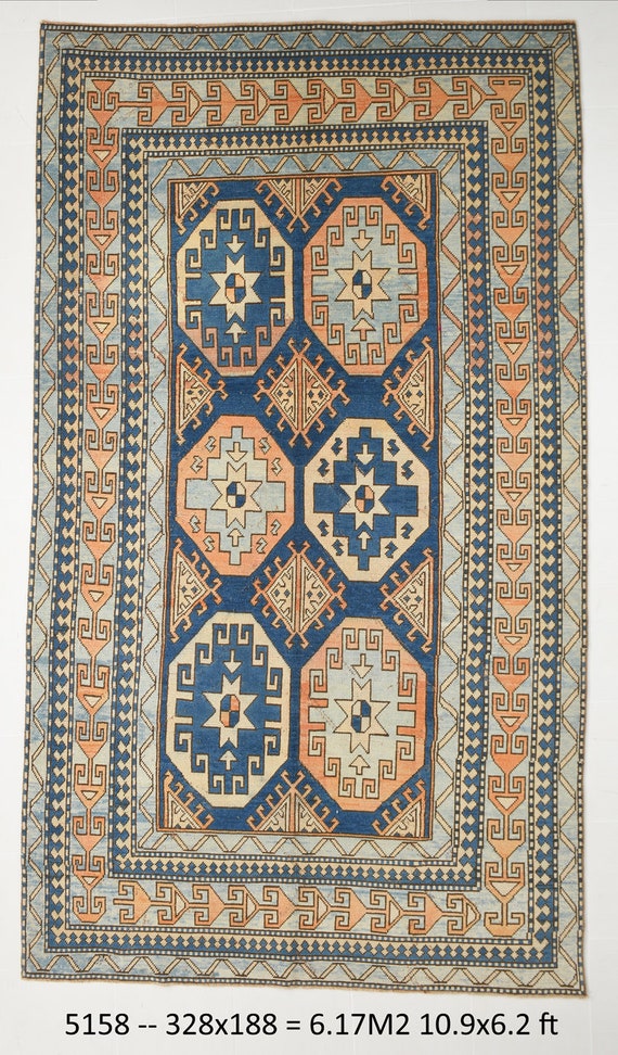 6x11 Rug, 6x11 Oversize Rug, 6x11 OVERSİZE BLUE VINTAGE Rug, Wool Handmade Oushak Rug, 6x11 Oversize Large Rug, Vintage Rug 6x11, 1962s Rugs