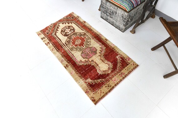 2x4 DOOR MAT RUG, 2x4 Vintage Door Mat Rug, 2x4 Mini Vintage Rug, Handmade Wool Rug, 2x4 Area Rug, Turkey Rug, Turkish Door Mat, Traditional