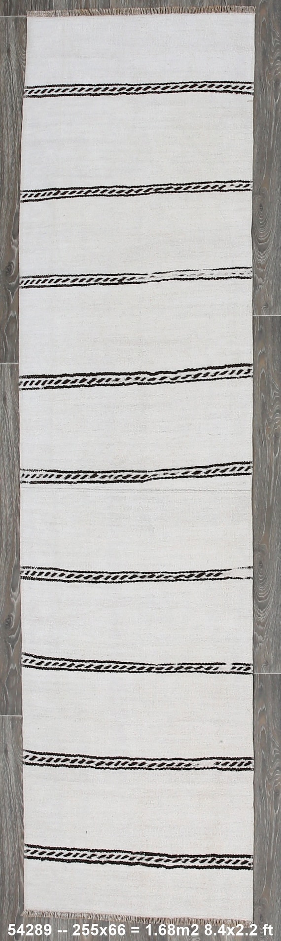 2x8 White and Brown Runner Rug,2x8 Vintage Runner,Turkey Handmade jut Hemp,2x8 jut Hemp Runner rug,Modern Striped Style Rug For HallwayDecor