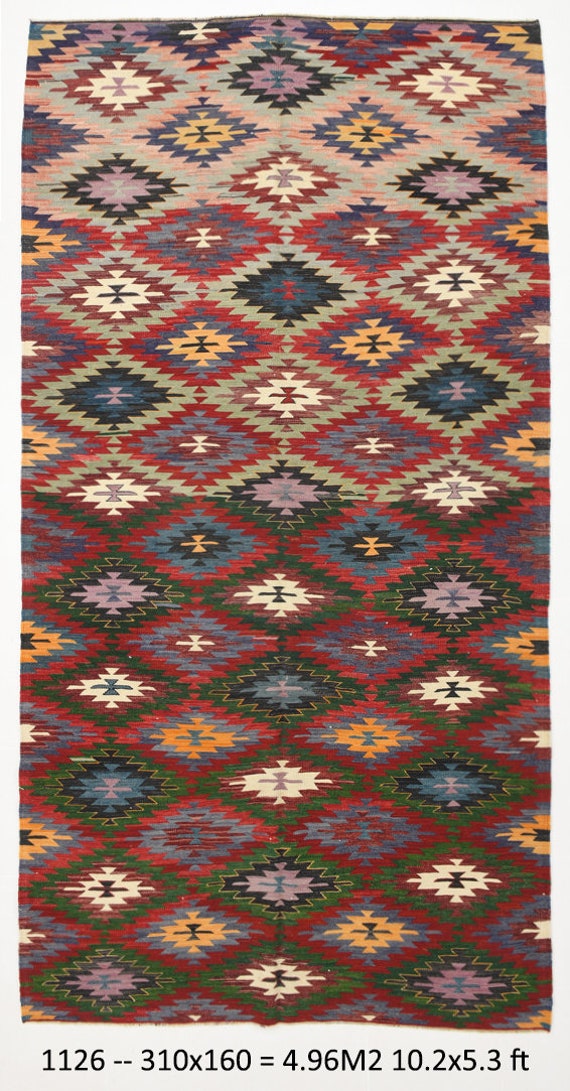 5x10 Kilim Rug, 5x10 GREEN KİLİM RUG, Vintage Kilim Rug, 5x10 Area Rug, Wool Jute Kilim Rug, Bohemian Decor, 5x10 Turkish Rug, Pastel Rug