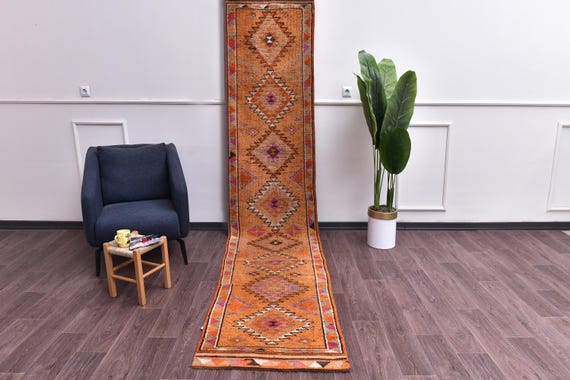 2x12 Vintage Soft Handmade Wool Stair Hallway Kitchen Runner Rug, Outlet
