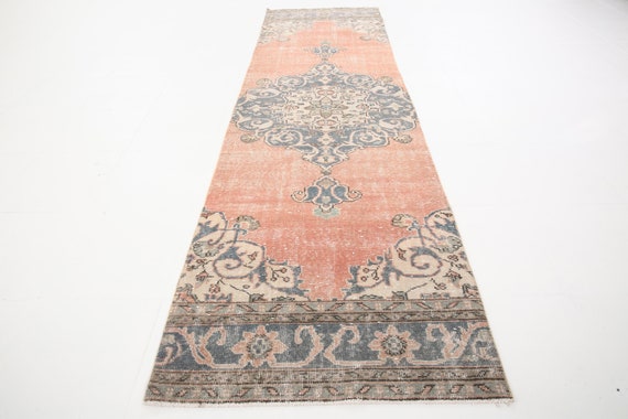 3x10 Rug, 3x10 Vintage Runner, 3x10 Oriental & Rustic Vintage Runner Rug, 3x10, Vintage Runners, Oushak Handmade Rug, Turkish Runners, 57s