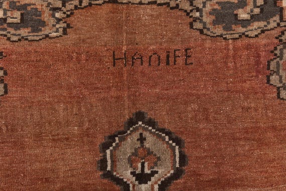 6x10 Vintage Master Signed Turkish Rug, 6x10 Handmade Soft Wool Rug, Terracotta Brown Color, Oriental Vintage Rug, 6x10 Turkish Brown Rug,