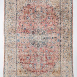Alfombra de 10 x 14, alfombra persa azul y roja melocotón de 10 x 14, alfombra persa de gran tamaño, alfombra de área extragrande, alfombras de 10 x 14, estilo oriental Madallion, antigua