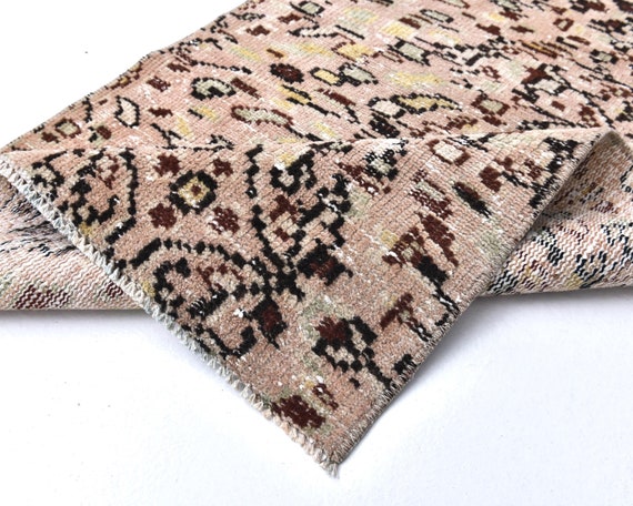 2x7 Turkish Runner, 2x7 Brown Tan Beige Turkish Runner Rug, 2x7 Rug, Short Handmade Rug, 2x7 Runner Rug, Vintage Runner 2x7, Kitchen Runner