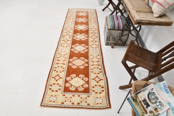 3X9 Wool Turkish  Oushak Runner, 3x9 Runner Rug, 3x9 Rug, Turkish Runner, Farmhouse Rug, Home Living, 3x9 Oushak Runner, Turkey Rug,