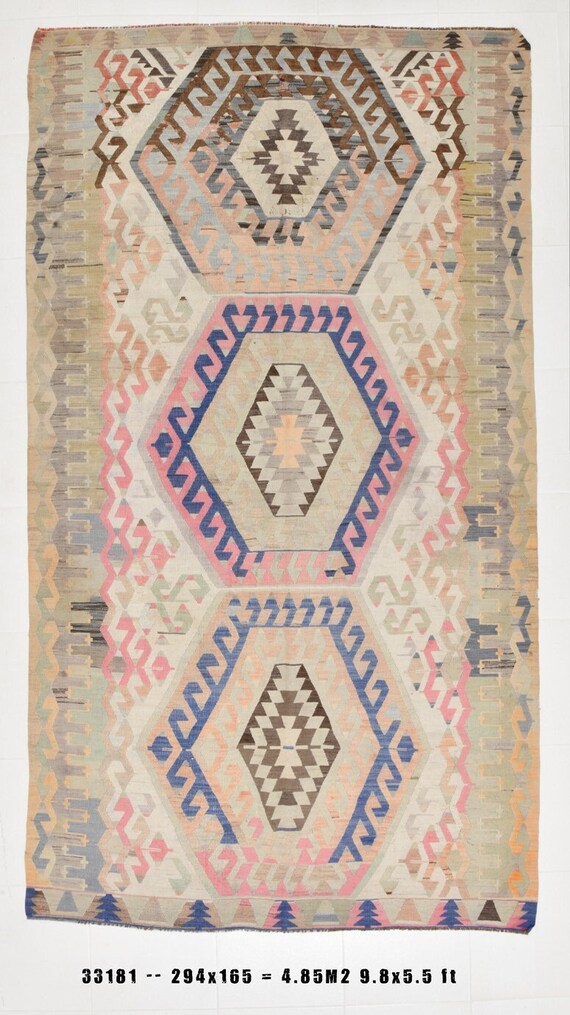 5x10 Area Rug, 5x10 Antique Kilim, 5x10 MODERN VINTAGE KILIM Rug, 5x10, Kilim Rug Area, Turkey Handmade Vintage, 5x10 Rugs, Shades Of Beige