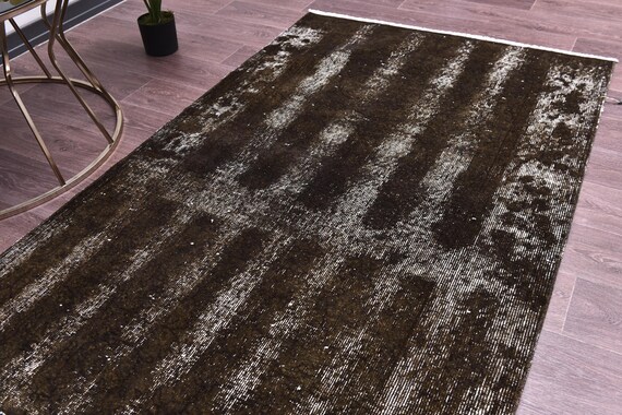 3x6 Vintage Striped Rug, Traditional Turkish Rug, 3x6 Rustic Color, Handmade Wool Rug, Small Runner Rug, 3x6 Rug, Farmhouse Decor