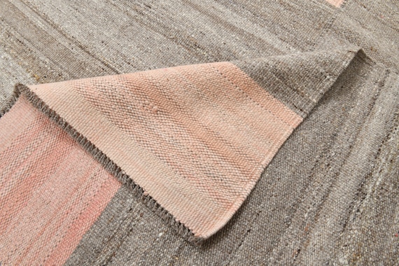 6x10 Flat Weave Kilim Area Rug, Neutral Kilim, 6x10 Rug, 6x10, Shades Of Samon & Brown Kilim, Turkish Handwoven Kilim,