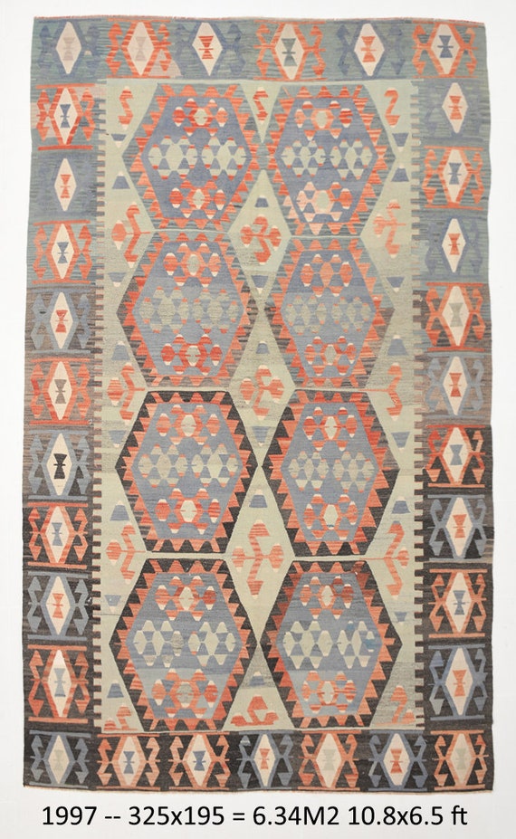 Oversize Kilim Rug,  6x11 Rug, 6x11 Turkish Vintage Kilim Rug, Oversize Rug, Oriental Handmade Rug, 6x11 Area Rug, Bohemian Kilim, 6.5x10.8