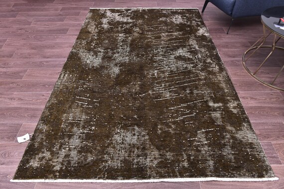5x8 Vintage Faded Green Rug, 5x8 Handmade Wool Rug, Living Room Bedroom Rug, 5x8 Area Rug, Vintage Turkish Faded Rug, Accent Rug
