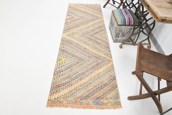 2x8 Rugs, 2x8 Kilim Runner, 2x8 VINTAGE KILIM RUNNER Rug, 2x8, Turkey Handmade Rug, Kilim Runner Rug, Modern & Geometric Style, Rug For Hall