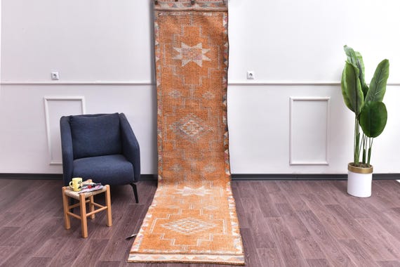 3x11 Vintage Faded Handmade Hallway Kitchen Runner Rug