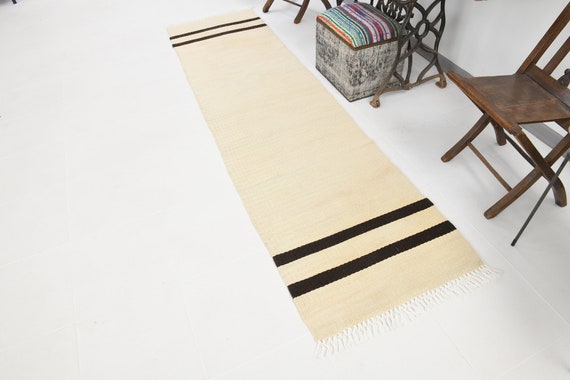 2x9 Rugs, 2x9 VİNTAGE TURKİSH RUNNER, 2x9, Turkish Runner, Handmade Oushak Rug, Tan Beige & Black Turkish Rug, Vintage Runner, Boho Chic Rug