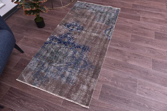 2x5 Vintage Runner Rug, 2x5 Pastel Color Rug, 2x5 Rug, Handwoven Wool Rug, 2x5 Hallway Rug, 2x5 Turkish Runner, Cream Green Color Rug