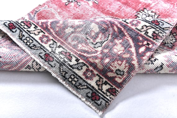 2x7 Red and Beige Turkish Runner Rug, 2x7 Turkish Runner 2x7 Rug Short Handmade Wool Rug 2x7 Runner Rug 2x7 Herki Runner Hallway Runner Rug