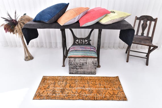 1x4 Turkish Vintage Runner Rug, 1x4 Soft Pastel Vintage Runner Rug 1x4 Long Narrow Handmade Rug 1x4 Runner Rug 1x4 Turkish Runner 54's