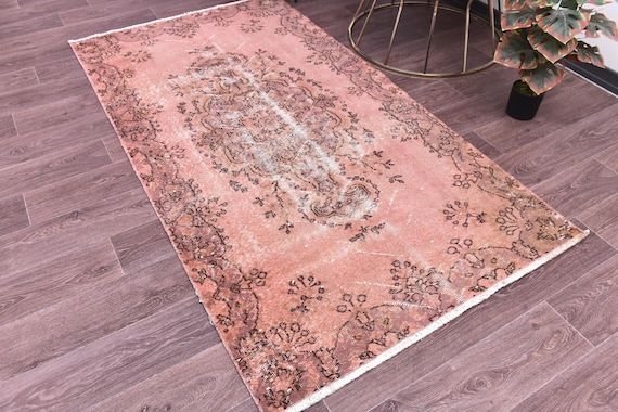 3x6 Vintage Overdyed Accent Rug, Overdyed, Living Room Bedroom Decor, Handmade, Modern Home Decor