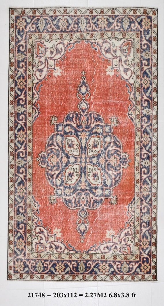 3x6 Area Rug, 3x6 TURKISH VINTAGE RUG, Oushak Handmade Rug, Small Size Rug, 3x6 Area Rug, Vintage Rug, Oushak Rug 3x6, Small Vintage Rug,