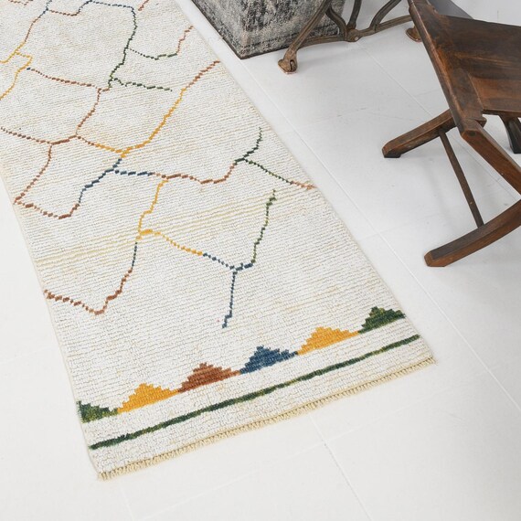 2x9 Hemp Runner Rug, 2x9, Hemp Runner, Handmade Morrocan Rug, White and Beige Tones, Turkish Runner, Neutral Hemp Rugs, 2x9 Area Rug