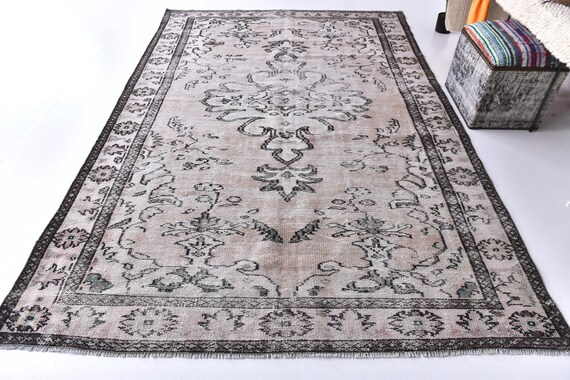 6x9 Faded Rug, 6x9 Vintage Handmade Wool Rug, 6x9 Copper Color Rug, Living Room Rug, Farmhouse Decor, 6x9 Rug, Vintage Area Rug, 6x9 Rug